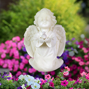 Solar Child Angel Garden Stake in Resin, 5 by 30 Inches | Shop Garden Decor by Exhart