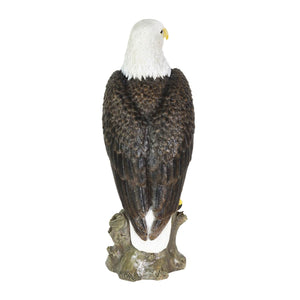 Bald Eagle on a Rock Statue, 8 by 21.5 Inches | Shop Garden Decor by Exhart