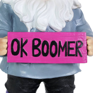 Garden Gnome with "OK BOOMER" Sign Statuary, 13 Inch | Shop Garden Decor by Exhart