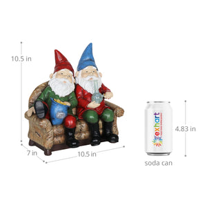 Good Time Bud Buddies Gnomes Smoking Marijuana with Light Up LEDs on a Battery Timer, Indoor or Outdoor, 10 Inch | Exhart