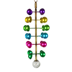 Art-In-Motion Colorful Hanging Helix Metal Cup Spinner with Glass Crackle Ball, 9.5 by 19 Inches | Shop Garden Decor by Exhart
