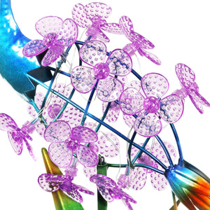 Solar Peacock Garden Stake with Spinning Flowers, 7 by 33 Inches | Shop Garden Decor by Exhart
