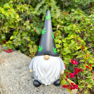 Solar Hand Painted Good Time Marijuana Leaf Hat Garden Gnome Statue, 6 by 12.5 Inches | Shop Garden Decor by Exhart