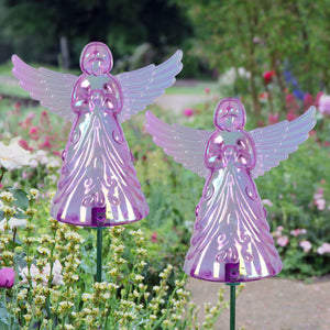 2 Piece Purple Angel WindyWing Garden Stakes, 4.5 by 30 Inches | Shop Garden Decor by Exhart