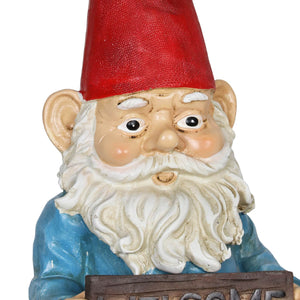 Welcome Sign Willis Gnome Statue, 13 Inch | Shop Garden Decor by Exhart