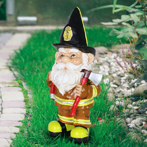 Fireman Fred Gnome Garden Statue, 13.5 Inches tall | Shop Garden Decor by Exhart