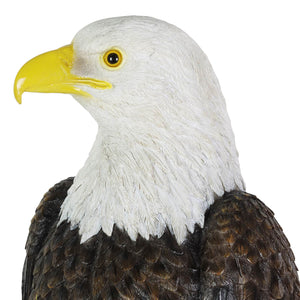 Bald Eagle on a Rock Statue, 8 by 21.5 Inches | Shop Garden Decor by Exhart