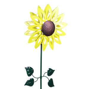 Kinetic Yellow Sunflower Metal Garden Stake, 12 x 4 x 47.5 Inches | Shop Garden Decor by Exhart