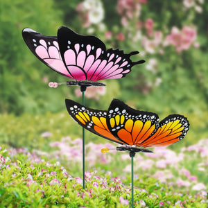 2pk Large WindyWings Butterfly Stakes, 11 inch wingspan | Shop Garden Decor by Exhart