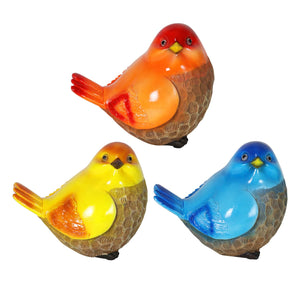 hand painted set of 3 garden bird statues, 5 Inches | Shop Garden Decor by Exhart