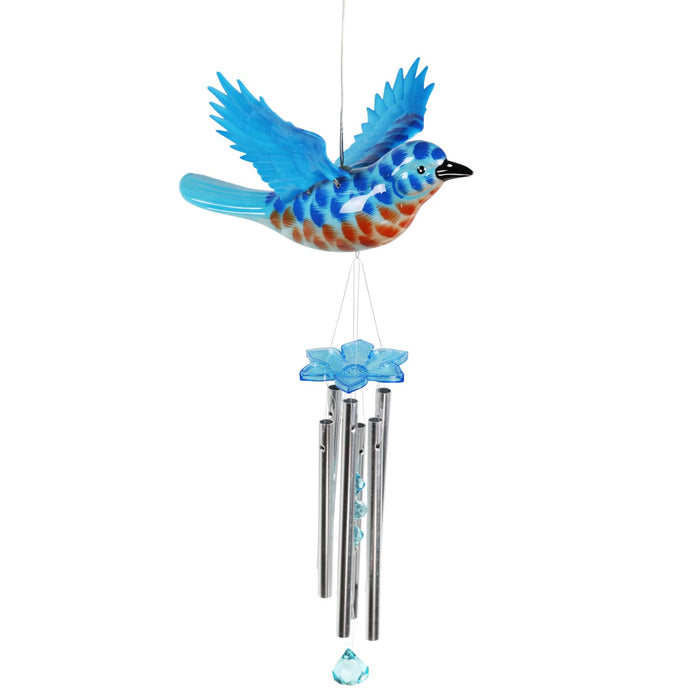 Solar WindyWings Blue Bird Wind Chime, 10 by 9 Inches