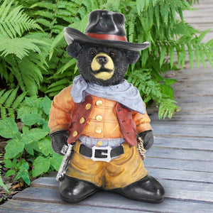 Cowboy Bear Garden Statue, 11 by 17 Inches | Shop Garden Decor by Exhart
