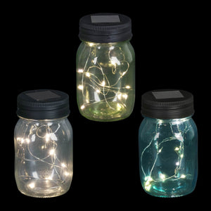 3 Piece Solar Glass Firefly Light Jar Set, 5.5 Inch | Shop Garden Decor by Exhart