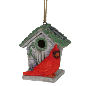 Solar Cardinal Hanging Bird House, 6 by 8 Inches | Shop Garden Decor by Exhart