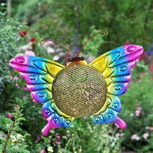 Solar Hanging Metal Mesh Butterfly Bird Feeder, 13 by 17 Inches | Shop Garden Decor by Exhart