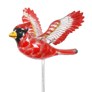 Solar WindyWing Cardinal Garden Stake with Red LED Lights, 7 Inch | Shop Garden Decor by Exhart