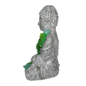 Solar Succulent Adorned Buddha, 10 by 14 Inches | Shop Garden Decor by Exhart