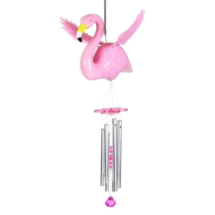 Large WindyWings Pink Flamingo Wind Chime, 13 by 24 Inches