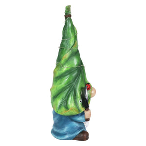 Gnome with Solar String Hat with Ladybugs and Trowel Garden Statuary, 7 by 14 Inches | Shop Garden Decor by Exhart