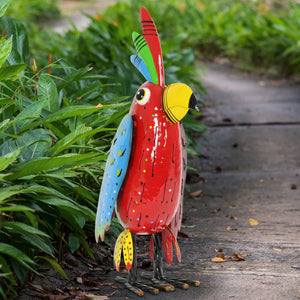 Colorful Metal Garden Bird Statue, 19 Inch | Shop Garden Decor by Exhart