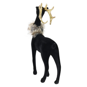 Holiday Black Velvet Gazing Reindeer Statue, 11.5 Inches | Shop Garden Decor by Exhart