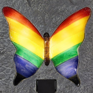 Solar Rainbow Butterfly Stepping Stone, 10 Inch | Shop Garden Decor by Exhart