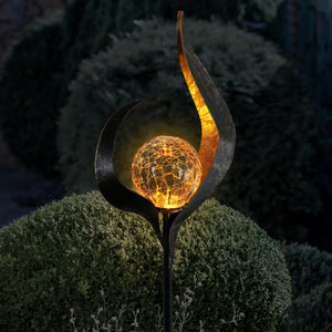 Solar Open Flame Torch Garden Stake, 5 by 37 Inches | Shop Garden Decor by Exhart
