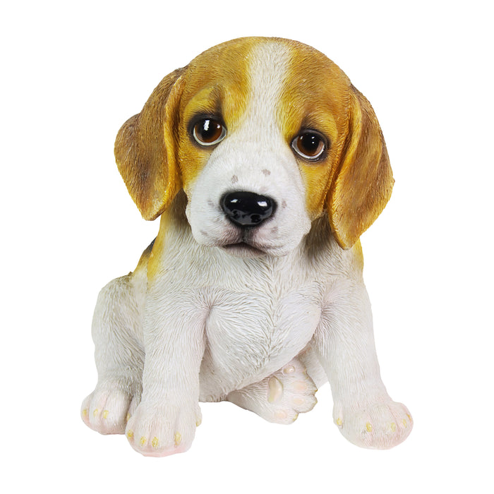 Hand Painted Beagle Puppy Statuary, 6.5 Inch