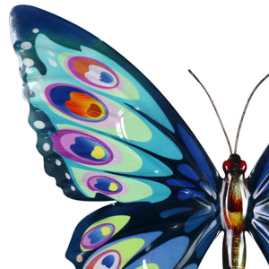 Metal Colorful Hand Painted Butterfly Wall Art, 14.5 by 13 Inches | Shop Garden Decor by Exhart