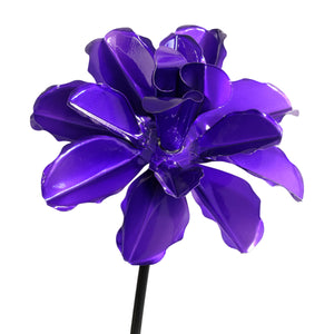 Rose Flower Wind Spinner Garden Stake, Hand Painted in Metallic Purple, 8 by 39 Inches | Shop Garden Decor by Exhart