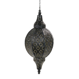 Battery Powered Hanging Metal Filigree LED Lantern with 5 Hour Timer, 22 Inches | Shop Garden Decor by Exhart