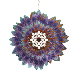 Sunflower Spinner with Beads in Blue and Purple, 12 Inch | Shop Garden Decor by Exhart
