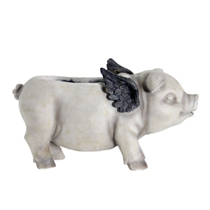 Exhart Adorable Flying Pig Planter, 17 by 10 Inches