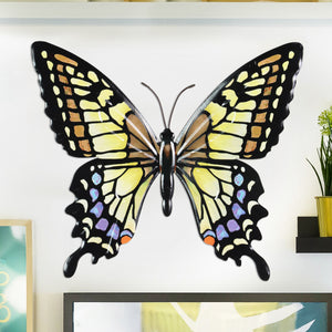 Metal Retro Color Hand Painted  Butterfly Wall Art, 14.5 by 13 Inches | Shop Garden Decor by Exhart