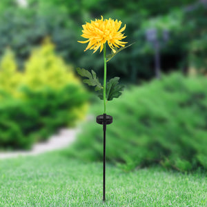 Solar Yellow Mum Fabric Garden Stake, 5 by 30 Inches | Shop Garden Decor by Exhart