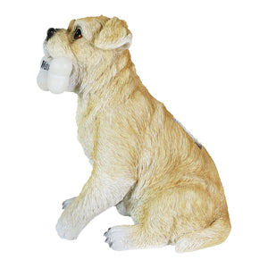 Solar Terrier with LED Welcome Bone Garden Statuary, 7.5 by 13 Inches | Shop Garden Decor by Exhart