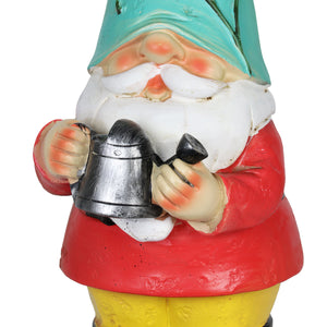 Solar Blue Hat Billy Garden Gnome Statue with Watering Can, 10 Inch | Shop Garden Decor by Exhart