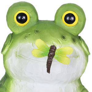 Solar Frog With Dragonfly Garden Statue, 8 Inch | Shop Garden Decor by Exhart