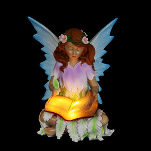 Solar Reading Fairy Statue, 8 Inch | Shop Garden Decor by Exhart