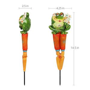 Frog on Pruners Garden Tool Plant Stake, 4.5 by 15 Inches | Shop Garden Decor by Exhart
