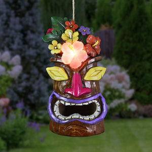 Solar Flower Tiki  Bird House, 5.5 by 9.5 Inches | Shop Garden Decor by Exhart