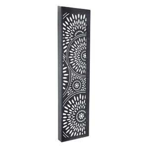 Solar Matte Black Metal Filigree Wall Art with Circle Pattern, 8 x 33 Inches | Shop Garden Decor by Exhart