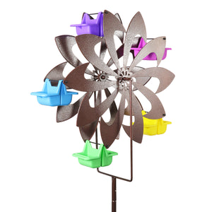 Bronze Pinwheel Ferris Feeder Bird Feeder and Spinner, 24 by 95 Inches | Shop Garden Decor by Exhart