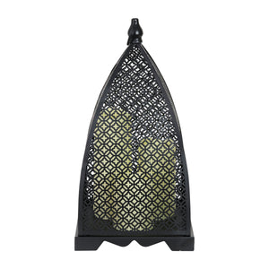 Metal Filigree Lantern with 3 Battery Operated Candles with a Timer, 16 Inch | Shop Garden Decor by Exhart