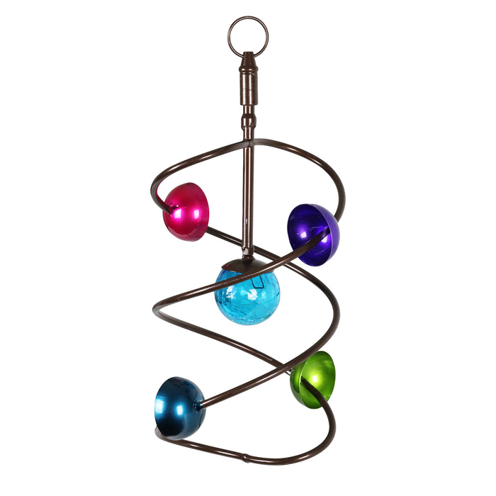 Art-in-Motion Helix Twirler Hanging Wind Spinner with Multicolor Cups, 8 by 15 Inches