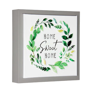 Home Sweet Home Framed Metal Hanging Wall Décor, 8 by 8 Inches | Shop Garden Decor by Exhart