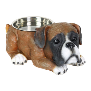Boxer Bowl with Stainless Bowl Insert, 13 by 5.5 Inches | Shop Garden Decor by Exhart
