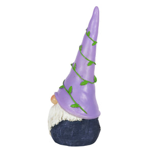 Solar Can't See Hat Gnome with Illuminating Purple Vine Gnome Hat, 13 Inch | Shop Garden Decor by Exhart