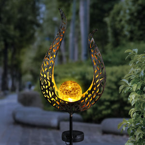 Solar Metal Filigree Flame Torch Garden Stake, 35.5 Inches tall | Shop Garden Decor by Exhart