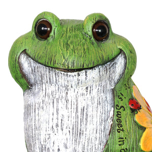 Colorful Sweet Life Garden Frog Statue, 10 Inch | Shop Garden Decor by Exhart